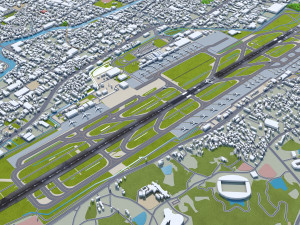 Fukuoka Airport 10km Modelo 3D
