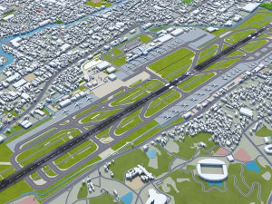 Fukuoka Airport 10km 3D Model