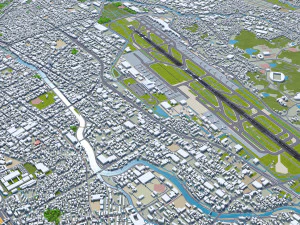 Fukuoka Airport 10km 3D Model