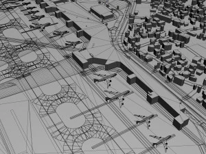 Fukuoka Airport 10km 3D Model