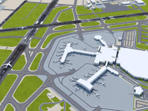 General Mitchell International Airport 10km 3Dモデル