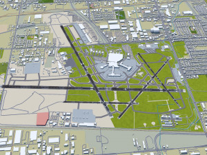 General Mitchell International Airport 10km 3Dモデル