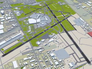 General Mitchell International Airport 10km 3Dモデル