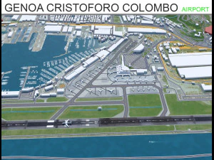 A&eacute;roport de G&ecirc;nes Cristoforo Colombo &agrave; 10 km Modèle 3D