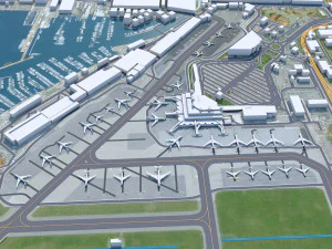 Genoa Cristoforo Colombo Airport 10km 3D Model