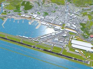 Genoa Cristoforo Colombo Airport 10km 3D Model