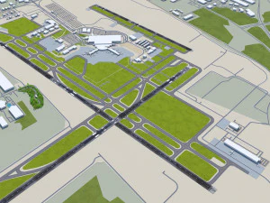 Gerald Airport 10km 3D Model