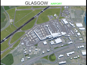 Glasgow Airport 10km 3D Model