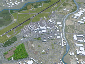 Glasgow Airport 10km 3D Model