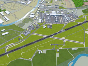 Glasgow Airport 10km 3D Model