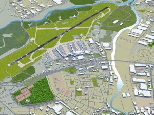 Glasgow Airport 10km 3D Model
