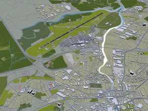 Glasgow Airport 10km 3D Model