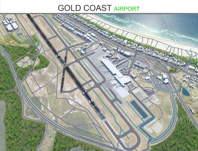 Gold Coast Airport 8km 3D Model .c4d .max .obj .3ds .fbx .stl .blend 