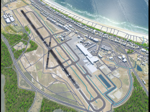 Gold Coast Airport 8km Model 3D