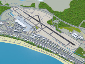 Gold Coast Airport 8km Model 3D