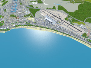 Gold Coast Airport 8km Model 3D