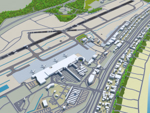 Gold Coast Airport 8km Model 3D