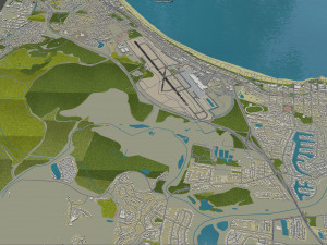 Gold Coast Airport 8km Model 3D