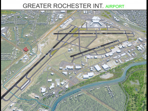 Greater Rochester International Airport 10km 3D Model