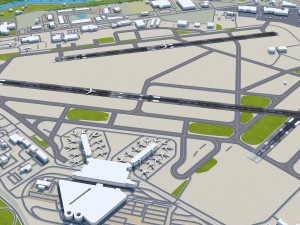 Greater Rochester International Airport 10km Modèle 3D