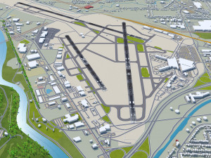 Greater Rochester International Airport 10km Modèle 3D