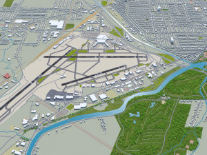 Greater Rochester International Airport 10km Modèle 3D