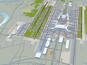 Guangzhou Baiyun International Airport 12km 3D Model