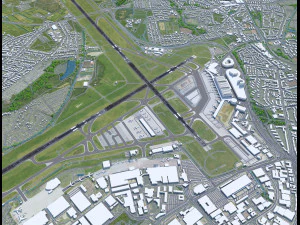 Hamburg Airport 10km 3D Model