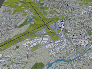 Hamburg Airport 10km 3D Model