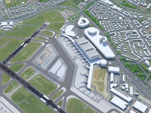 Hamburg Airport 10km Modello 3D