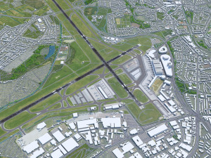 Hamburg Airport 10km Modello 3D