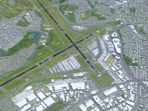 Hamburg Airport 10km 3D Model