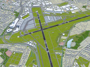 Hamburg Airport 10km 3D Model