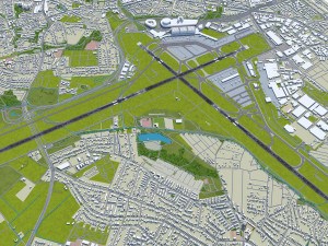 Hamburg Airport 10km Modello 3D