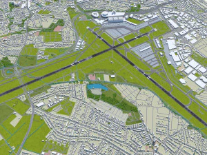 Hamburg Airport 10km 3D Model