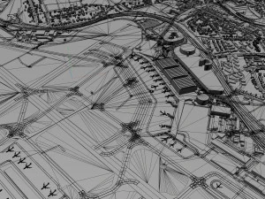 Hamburg Airport 10km 3D Model