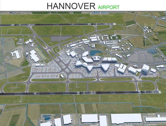 Hannover Airport 10km 3Dモデル .c4d .max .obj .3ds .fbx .stl .blend 