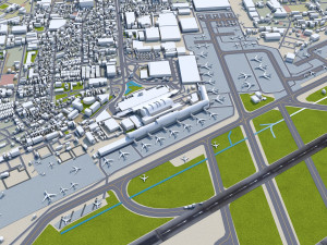 Ho Chi Minh Airport 10km Model 3D