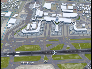 Honolulu Daniel K Inouye International Airport 10km Modèle 3D