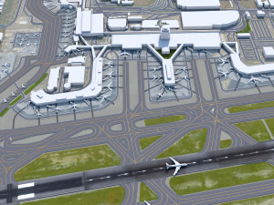Honolulu Daniel K Inouye International Airport 10km Modèle 3D