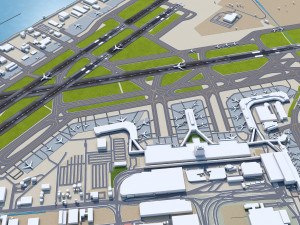 Honolulu Daniel K Inouye International Airport 10km Modèle 3D