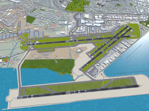 ホノルル ダニエル・K・イノウエ国際空港 10km 3Dモデル