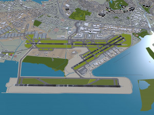 Honolulu Daniel K Inouye International Airport 10km Modèle 3D
