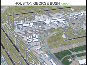 Houston George Bush Airport 15km 3D Model