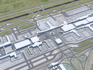 Houston George Bush Airport 15km 3D Модель