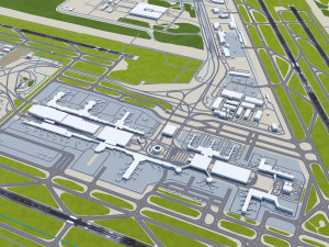 Houston George Bush Airport 15km 3D Модель