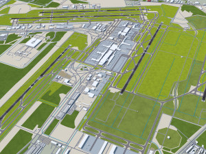 Houston George Bush Airport 15km 3D Модель
