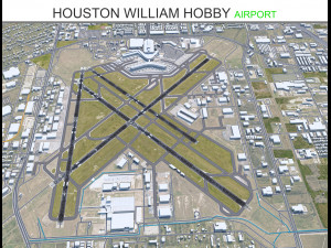 Houston William Hobby Airport 10km 3D Модель