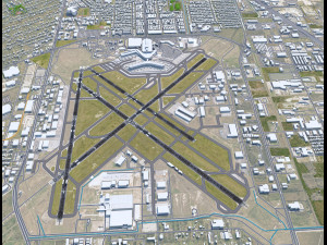 Houston William Hobby Airport 10km 3D Model