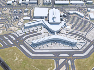 Houston William Hobby Airport 10km 3D Model